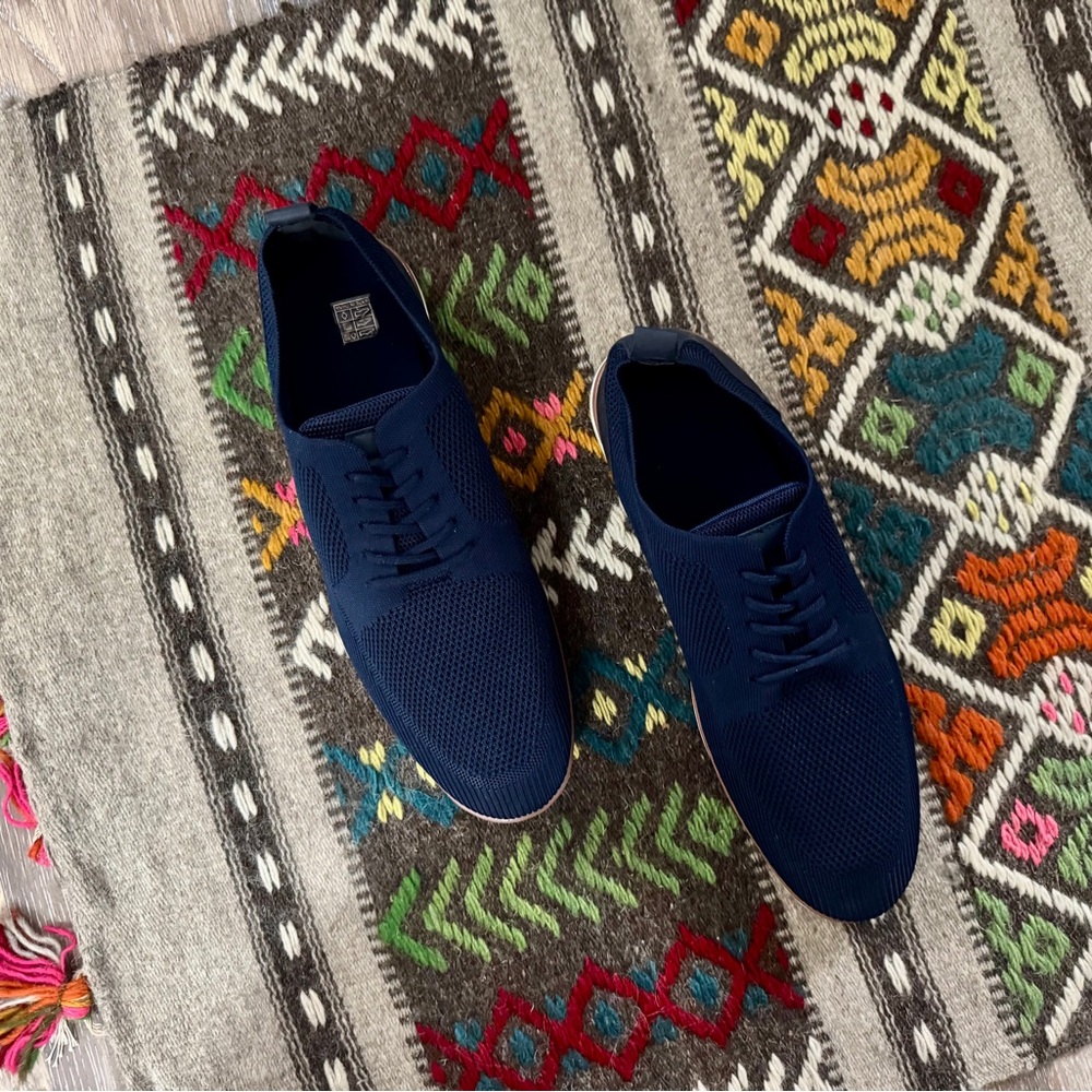 Men’s Knit Sneakers Navy Blue Size 12 NEW - Picture 8 of 9